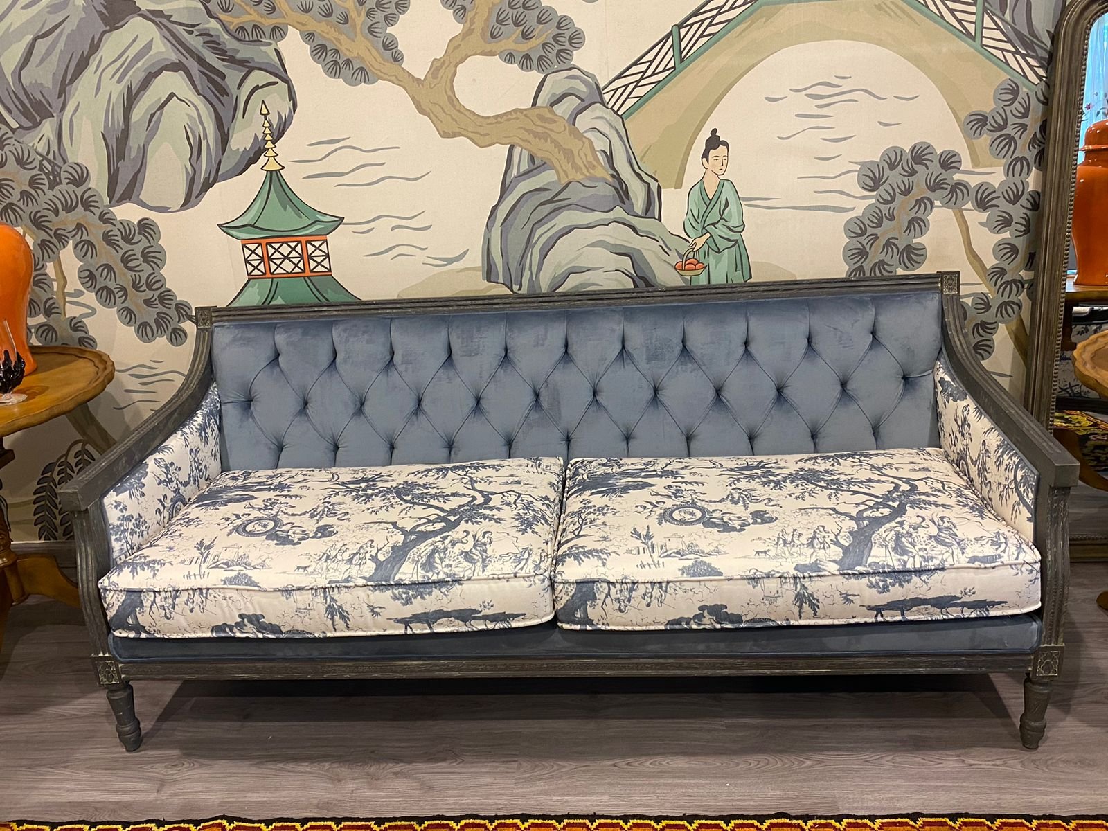 White and Blue Sofa Set -SF13 - Image 2