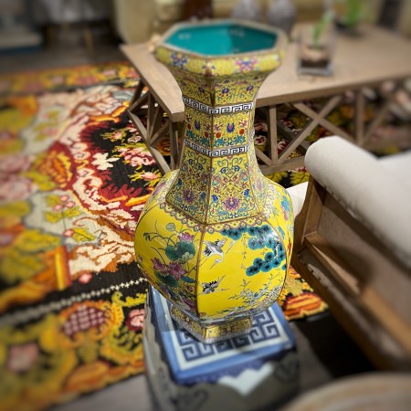 Yellow Ceramic Vase - 154