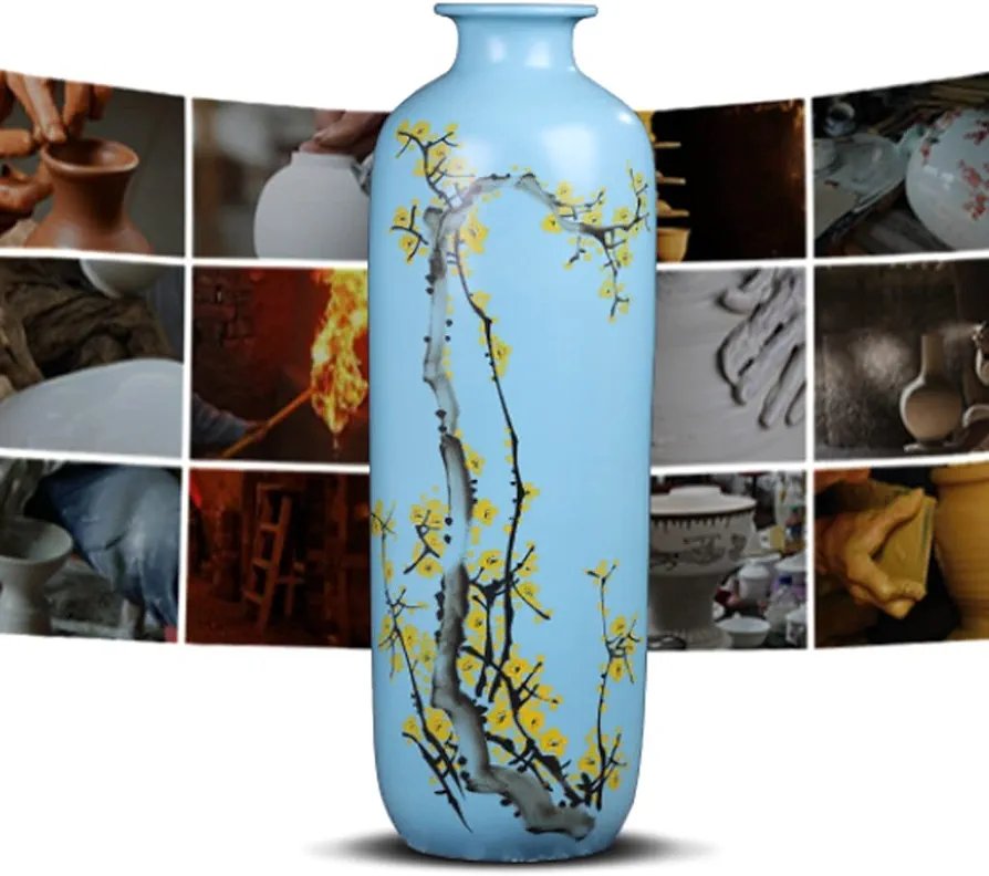 Chinese Ceramics Hand-painted Floor Large Countertop Vase - 156 - Image 6