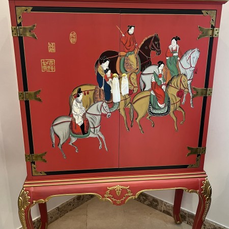 Chinese Red Lacquered Cabinet-CB152